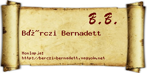 Bérczi Bernadett névjegykártya